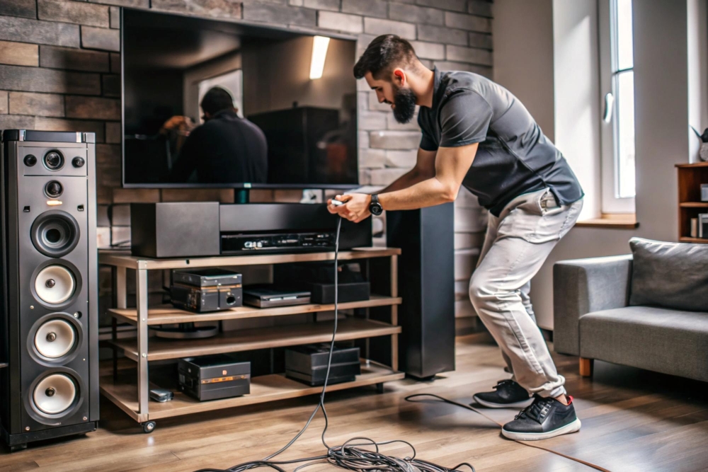 TV mounting and cable concealment